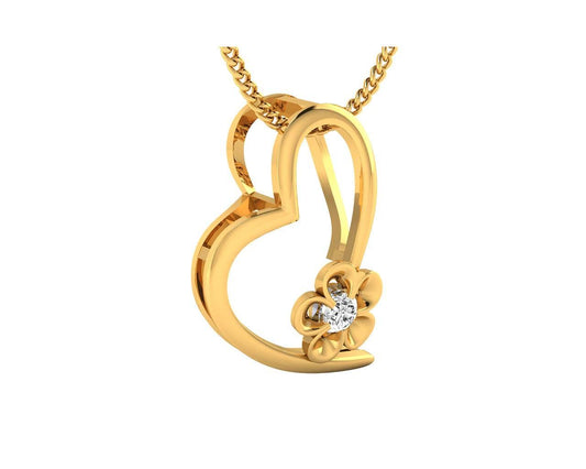 Valentine's diamond heart pendant in gold - Jewelslane