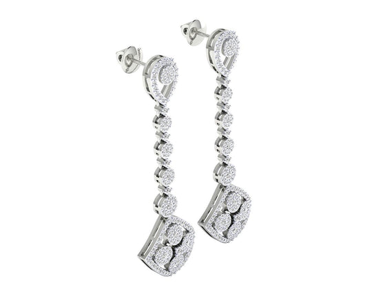 Valli diamond long earrings in gold - Jewelslane