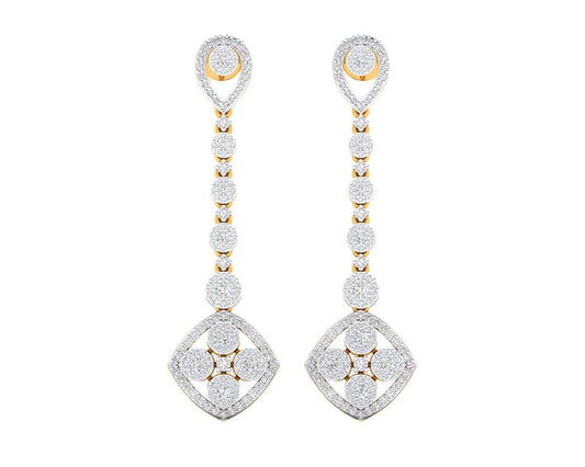 Valli diamond long earrings in gold - Jewelslane