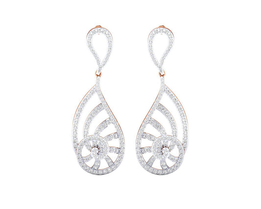 Venna Diamond Danglers in 18k gold - Jewelslane