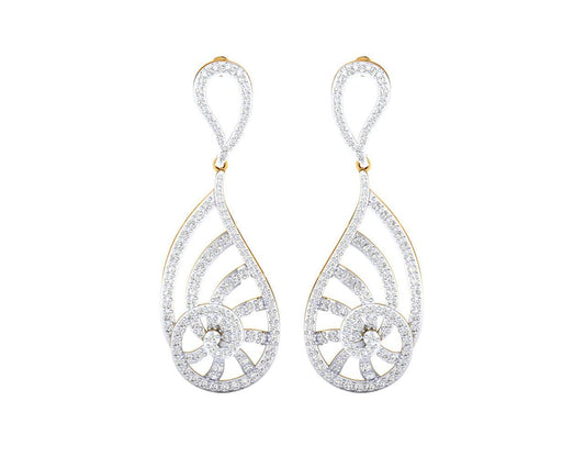 Venna Diamond Danglers in 18k gold - Jewelslane