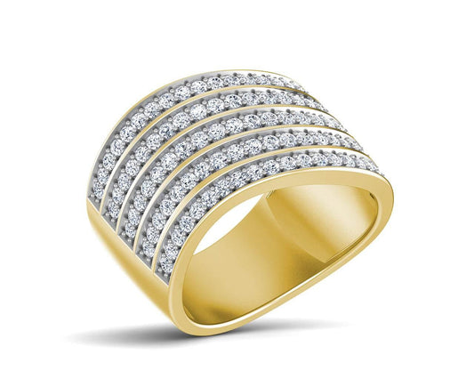 Veola Wide diamond Band in 18k gold - Jewelslane