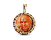 Vibrant Guruji Swaroop Pendant in gold with Rubies & Diamonds - Jewelslane