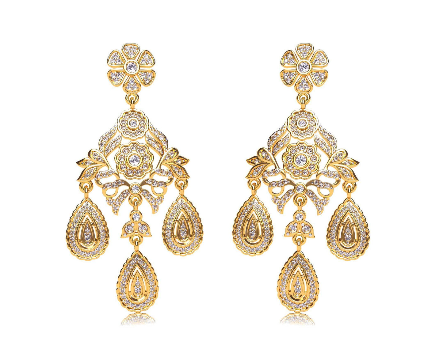 Victorian Style diamond danglers - Jewelslane