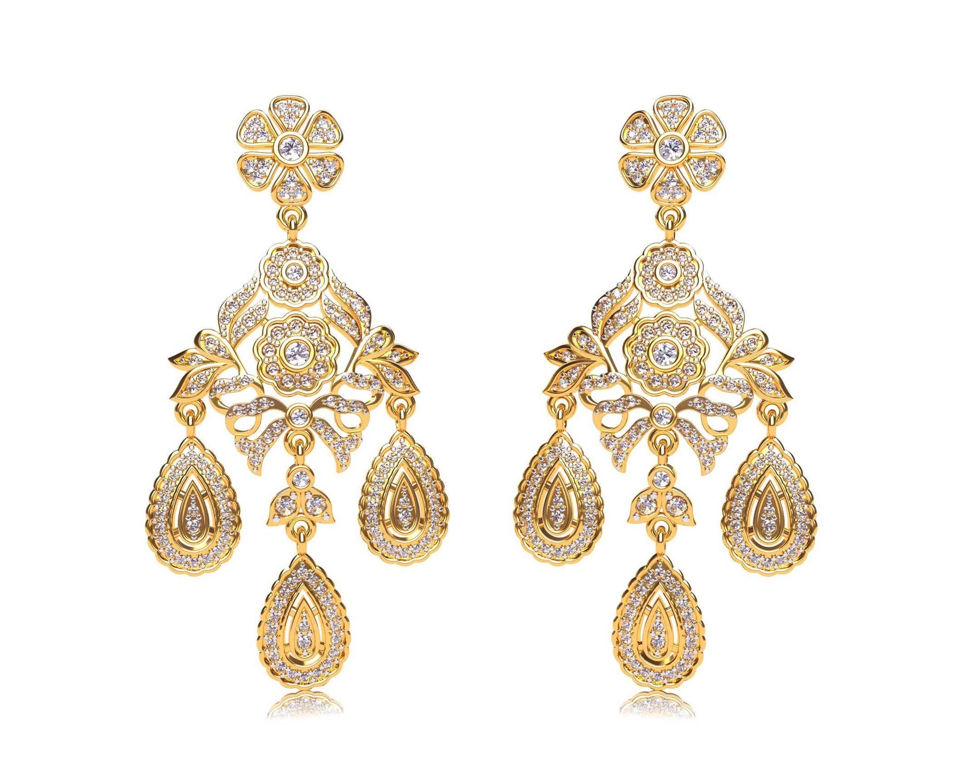 Victorian Style diamond danglers - Jewelslane