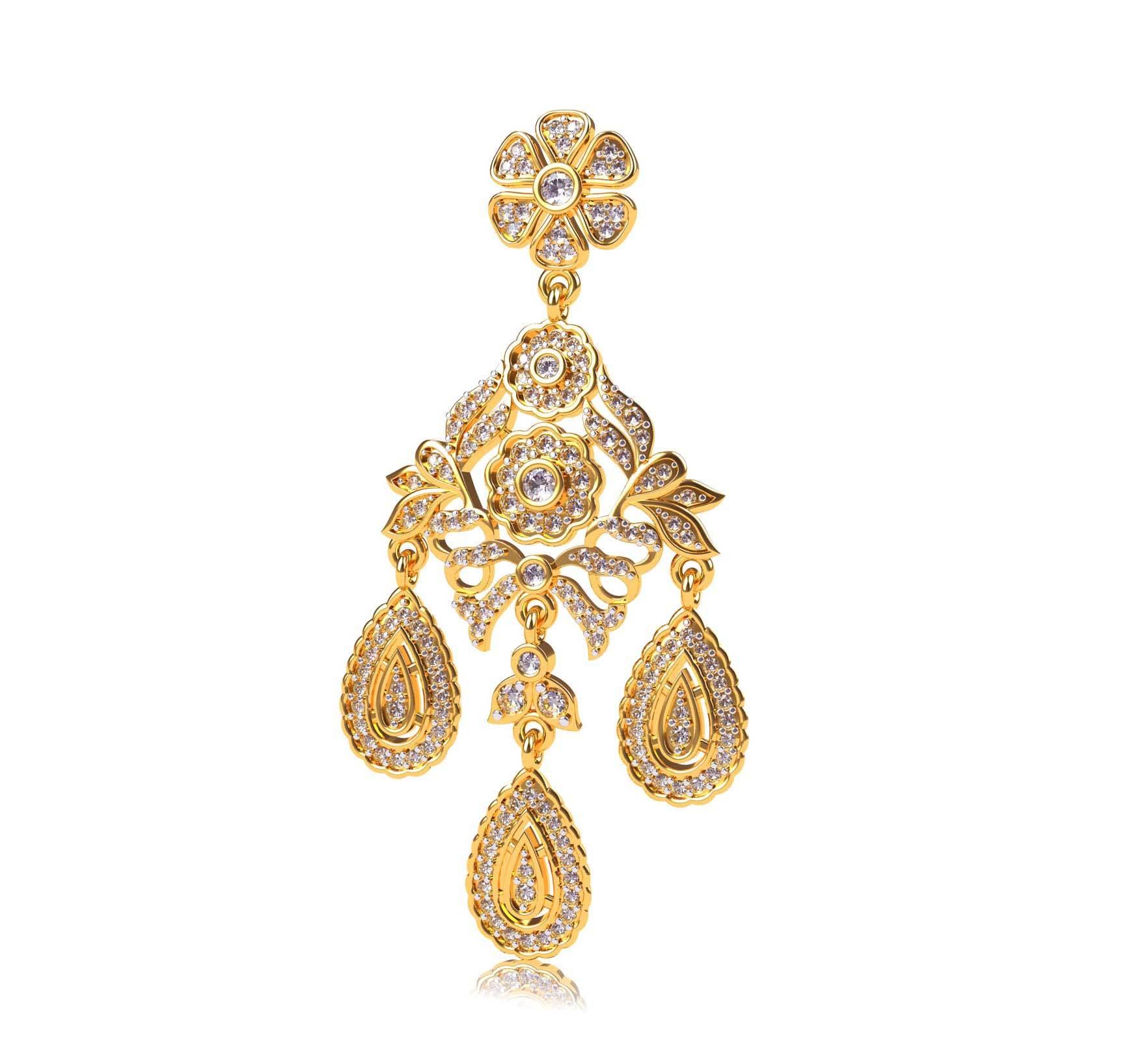 Victorian Style diamond danglers - Jewelslane