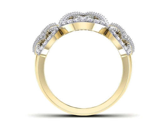 Vien Wide Diamond Band in 18k Gold - Jewelslane
