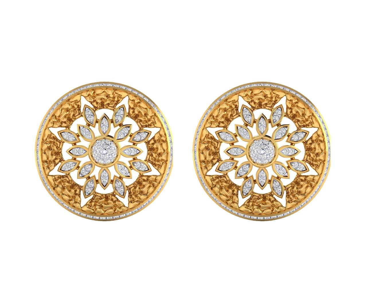 Viny Diamond Earrings in 18k hallmarked gold with certified diamonds - Jewelslane