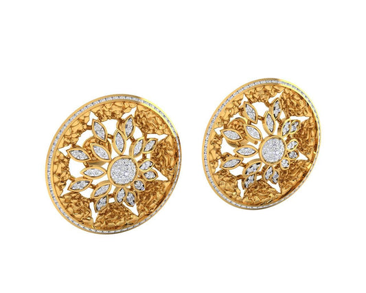 Viny Diamond Earrings in 18k hallmarked gold with certified diamonds - Jewelslane