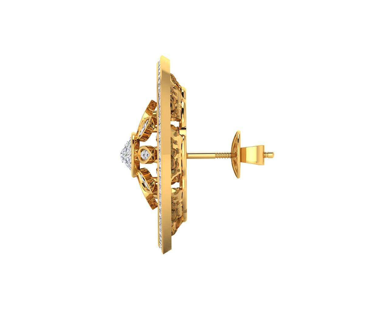 Viny Diamond Earrings in 18k hallmarked gold with certified diamonds - Jewelslane