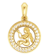 Virgo Charm Pendant in Gold with 27 Diamonds - Jewelslane