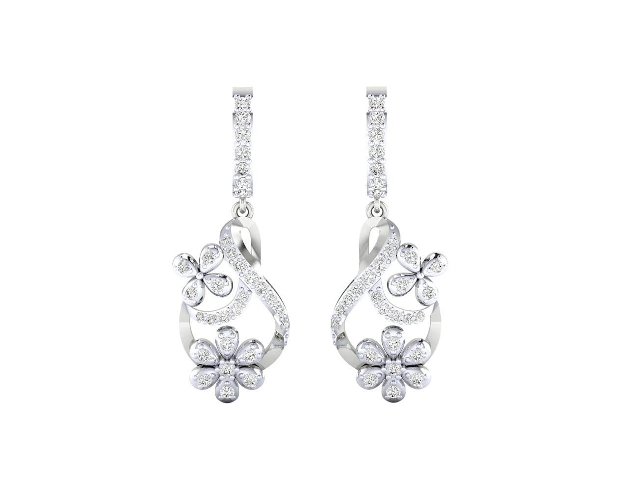 Wagma Diamond dangle drop earrings in gold - Jewelslane