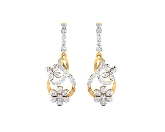 Wagma Diamond dangle drop earrings in gold - Jewelslane