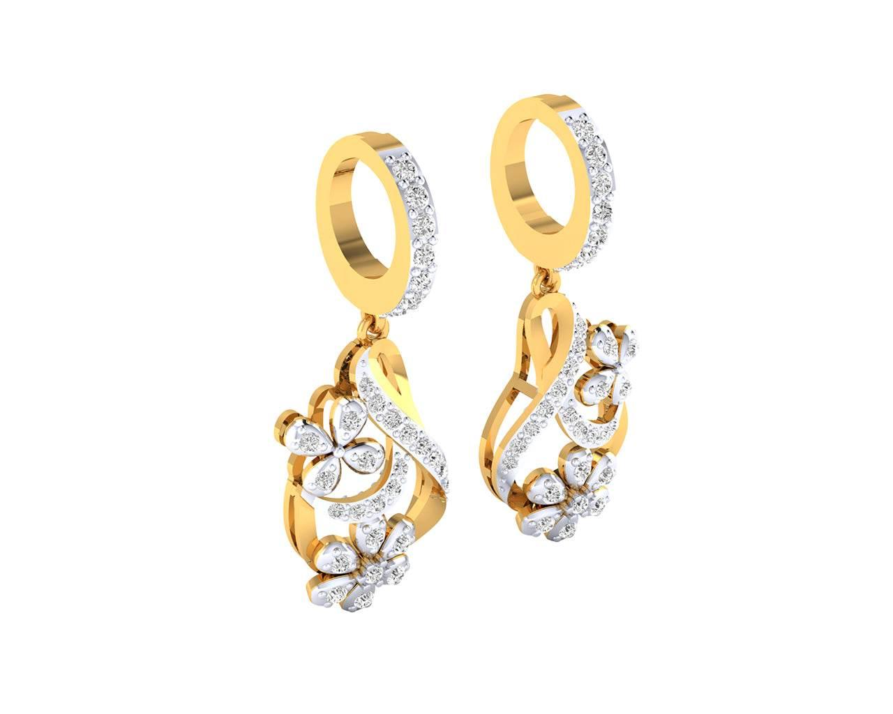 Wagma Diamond dangle drop earrings in gold - Jewelslane