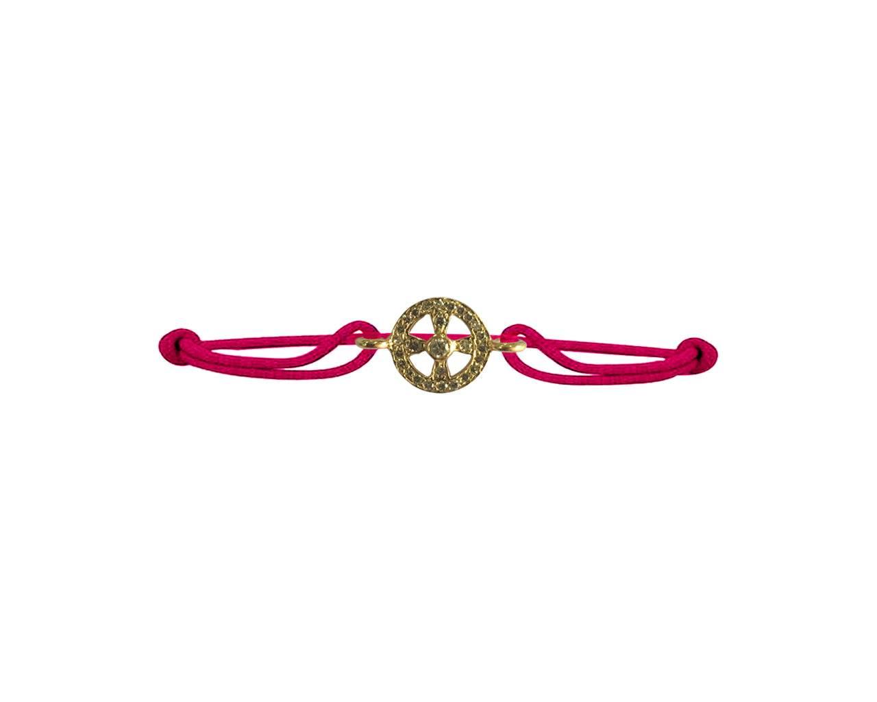 Wheel charm in gold with diamond bracelet - Jewelslane