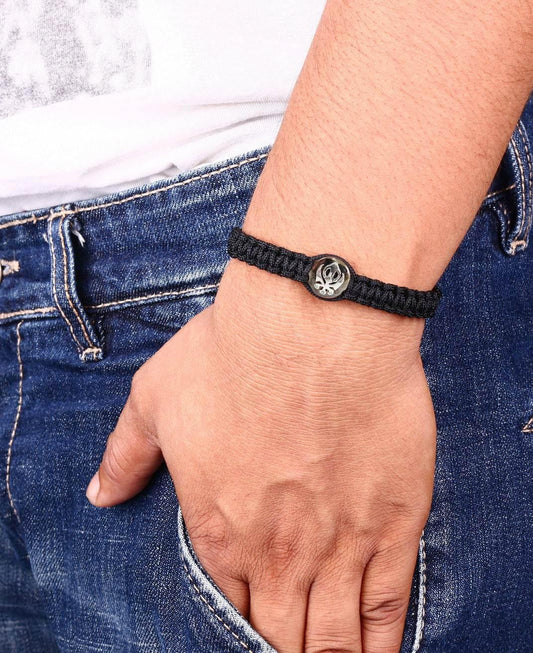 Wide Band Khanda Bracelet in Silver for Men - Jewelslane