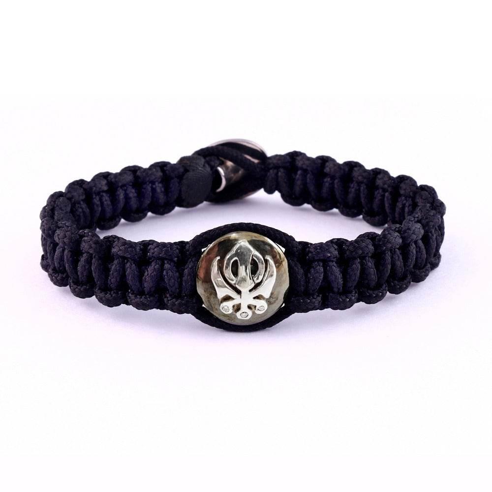 Wide Band Khanda Bracelet in Silver for Men - Jewelslane