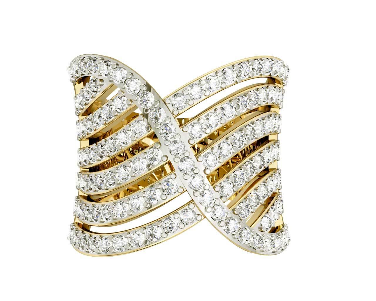 Wide Diamond Cocktail Band - Jewelslane