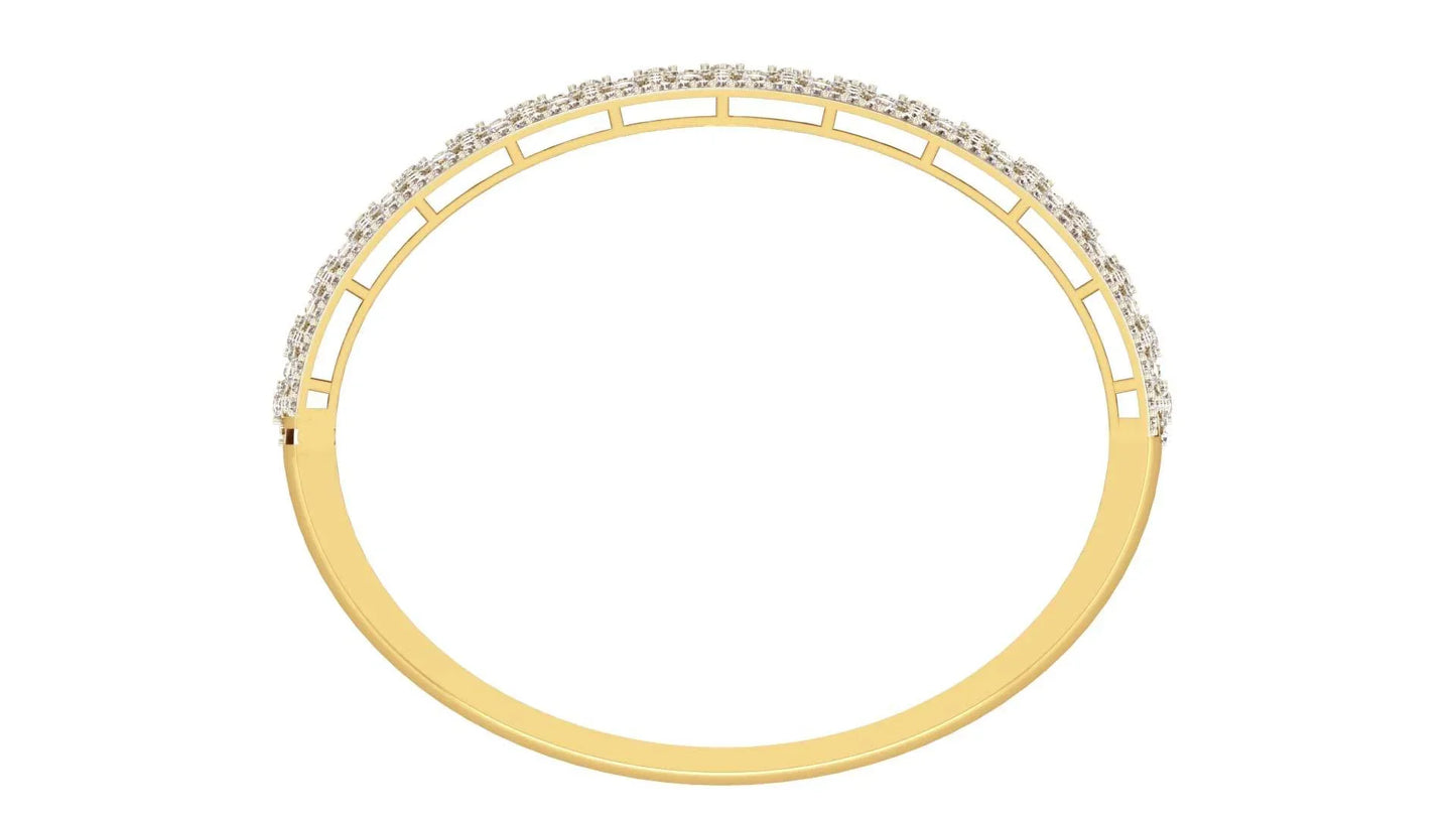 Wide Diamond Half Bangle - Jewelslane