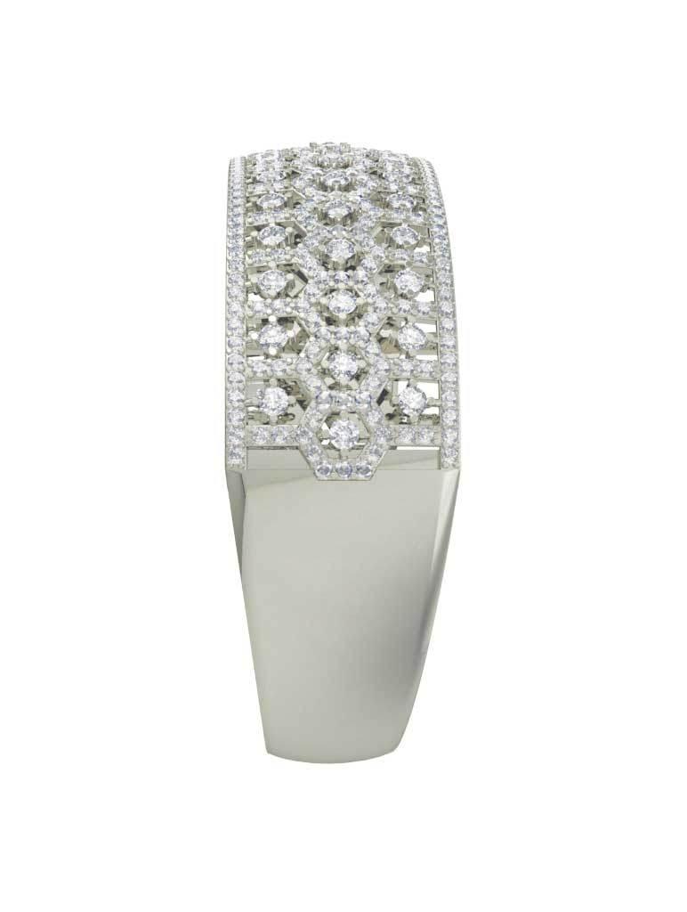 Wide Diamond Half Bangle - Jewelslane