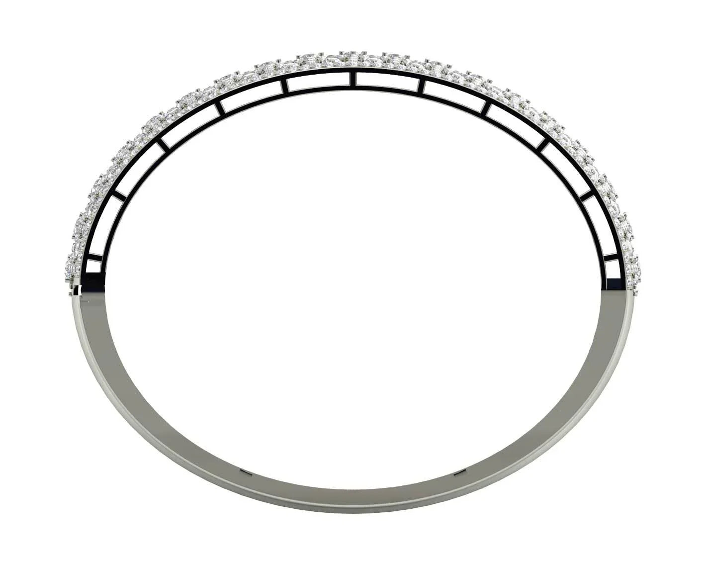 Wide Diamond Half Bangle - Jewelslane