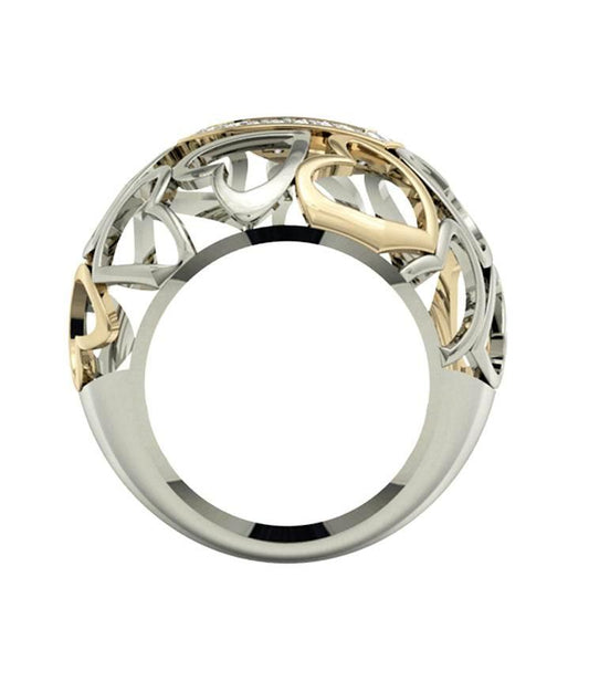 Wide diamond Heart Band - Jewelslane