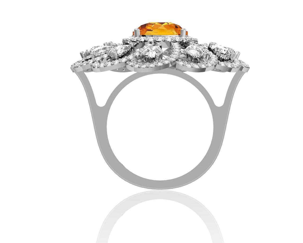 Aabha Silver Ring with Zircon - Jewelslane