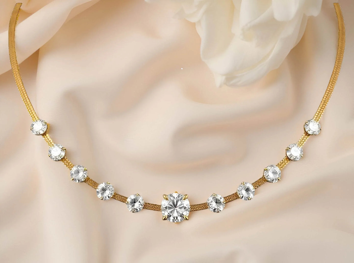 Aamna Lab Grown Diamond Necklace in Gold - Jewelslane