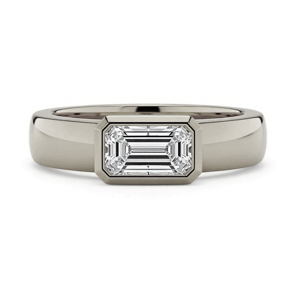 Aarya Emerald Cut Diamond Solitaire Ring - Jewelslane