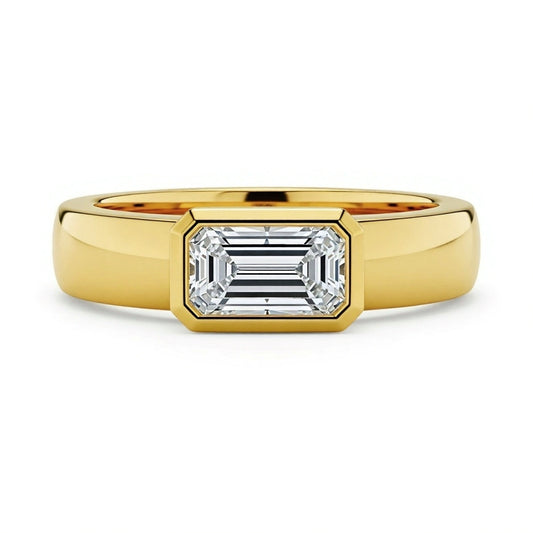 Aarya Emerald Cut Diamond Solitaire Ring - Jewelslane