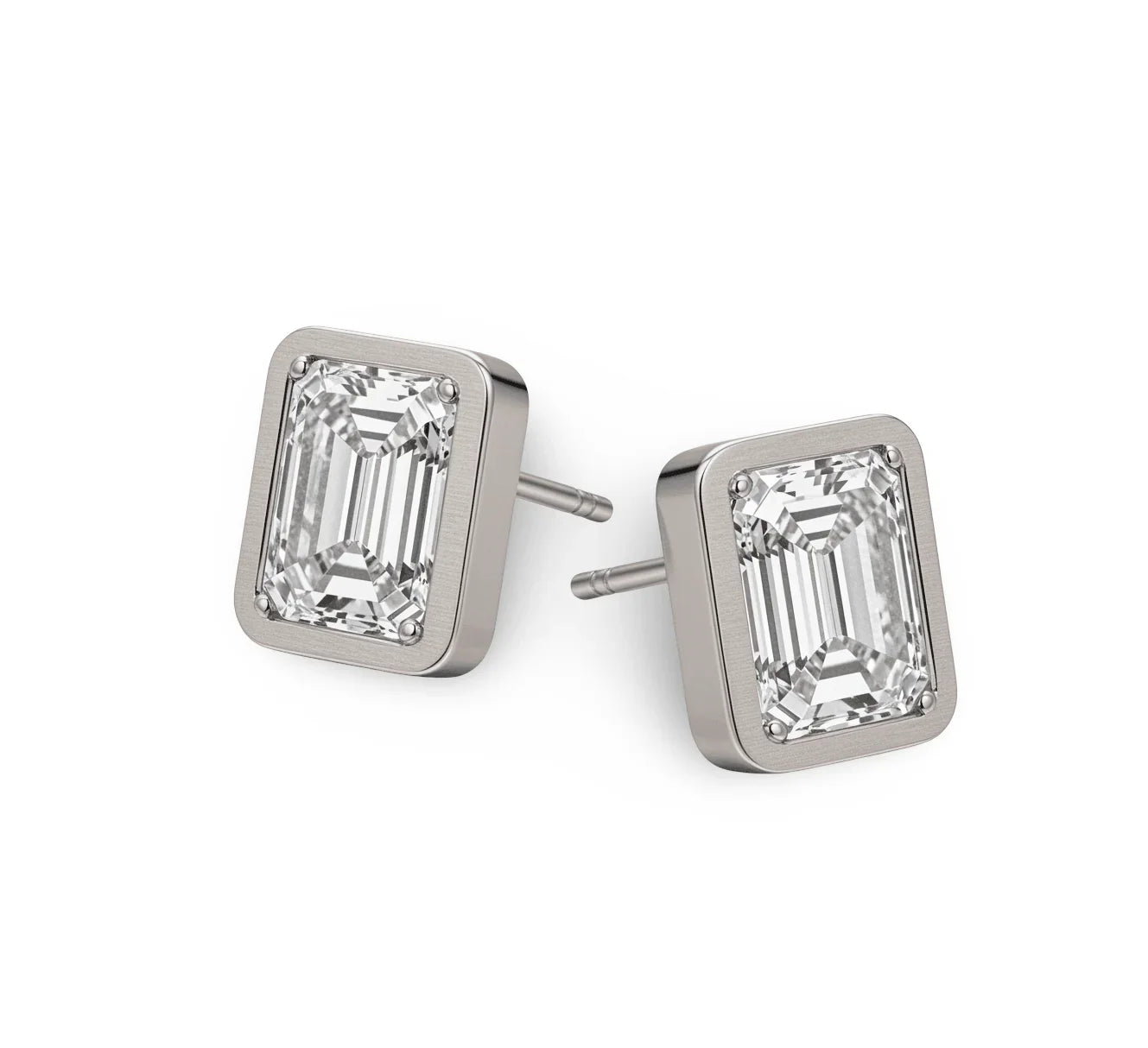 Aden Emerald Cut Lab Diamond Solitaire earrings - Jewelslane