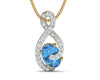 Adina Blue Topaz & Diamond Pendant - Jewelslane