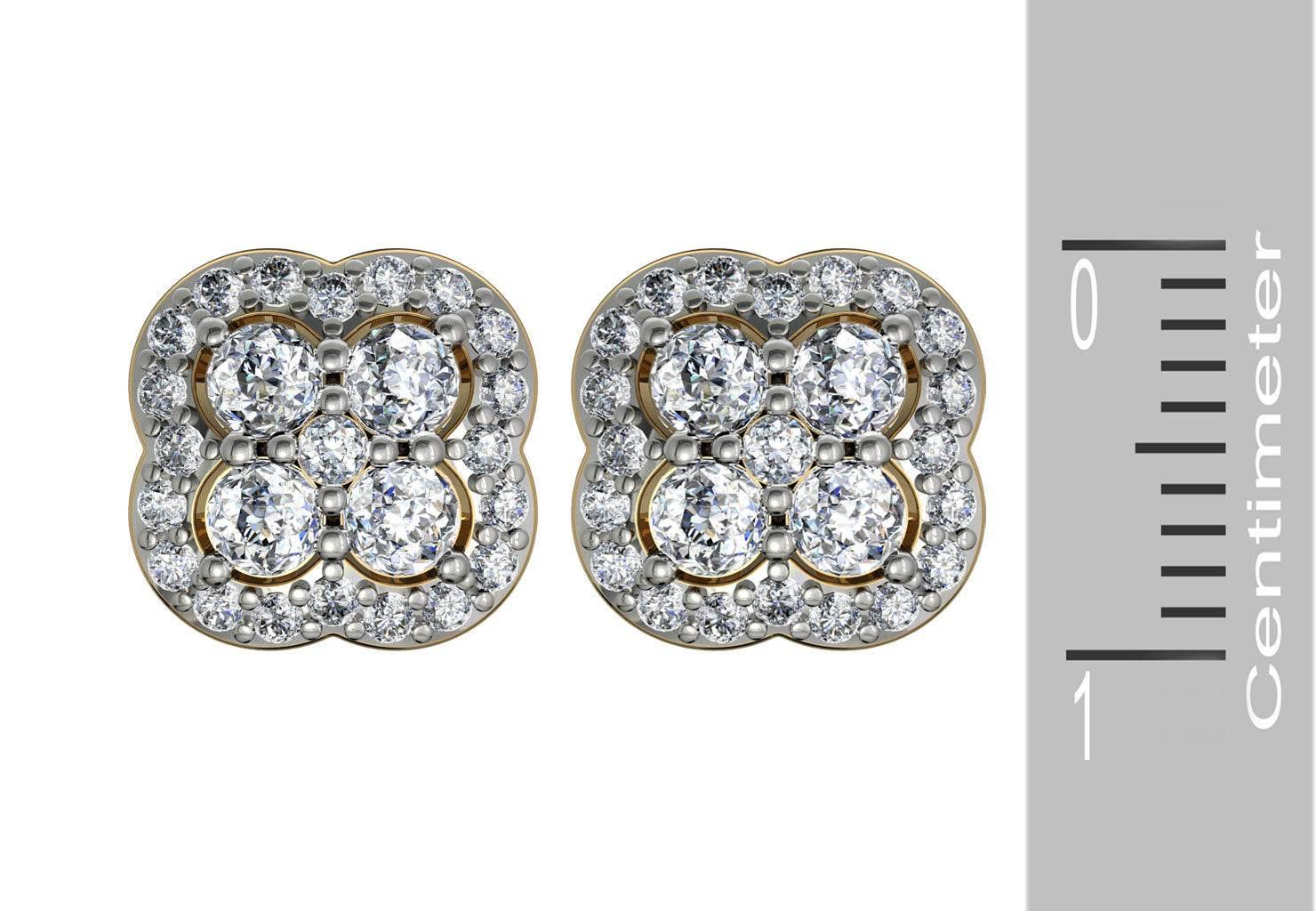 Aditi Diamond Ear Studs - Jewelslane