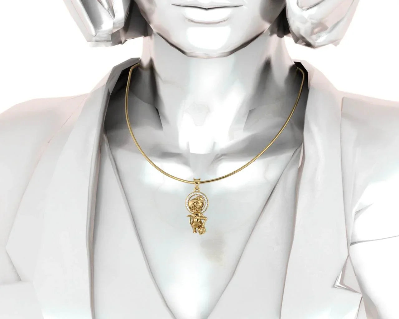 Adorable Bal Hanuman Gold Pendant - Jewelslane