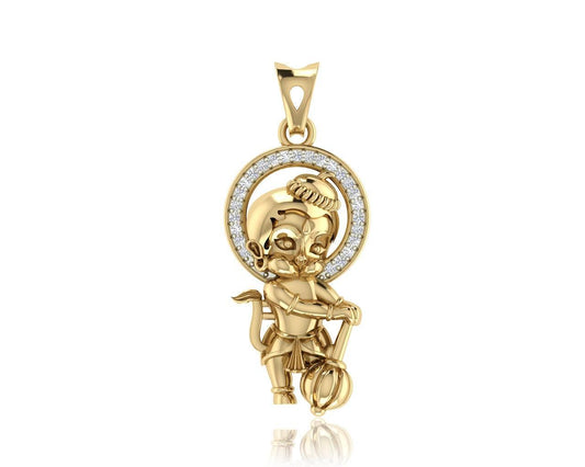Adorable Bal Hanuman Gold Pendant - Jewelslane