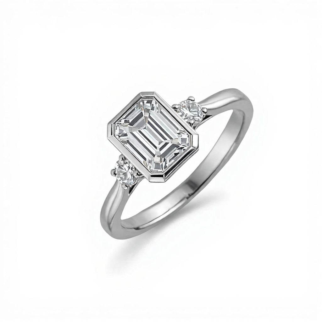 Aerin Emerald Cut Lab Diamond solitaire Ring - Jewelslane