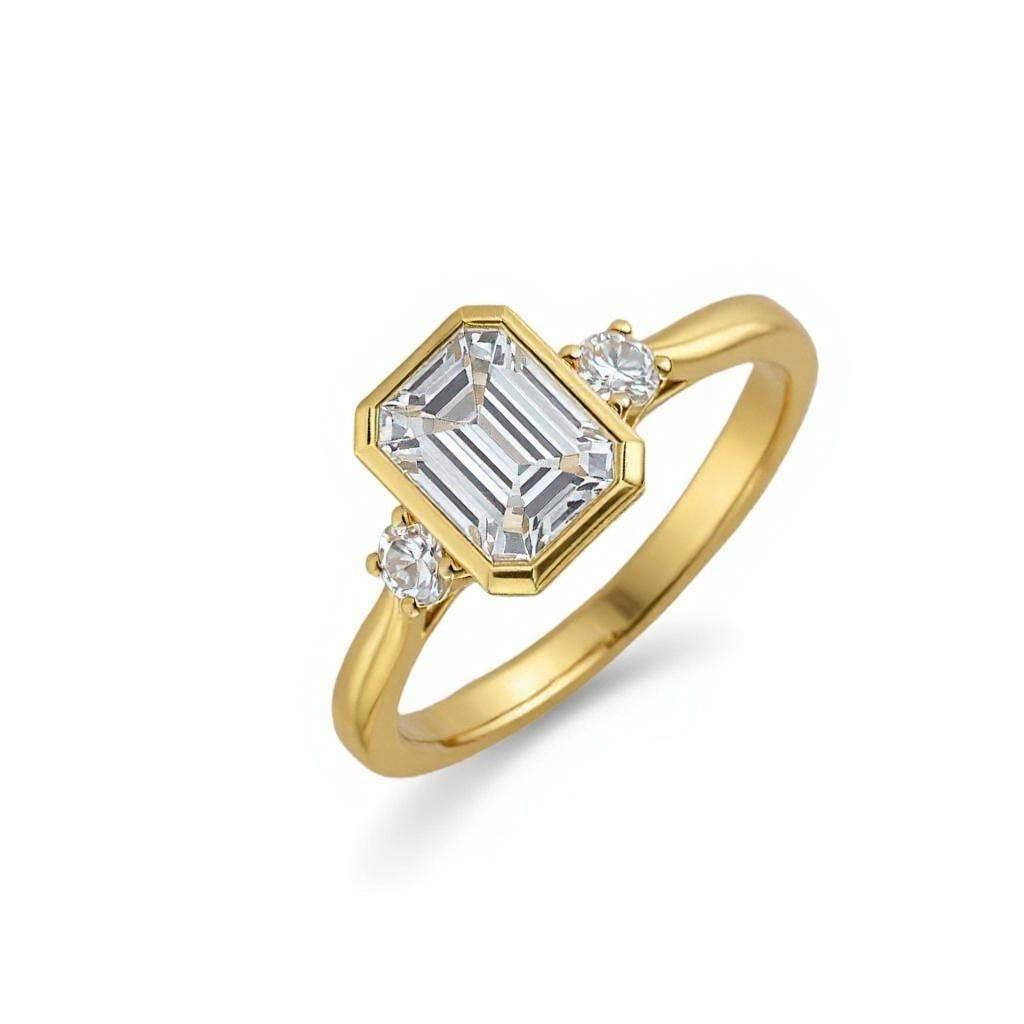 Aerin Emerald Cut Lab Diamond solitaire Ring - Jewelslane