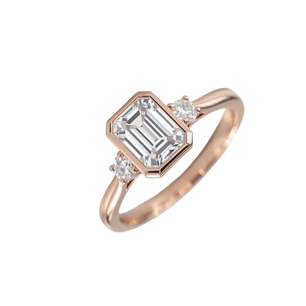 Aerin Emerald Cut Lab Diamond solitaire Ring - Jewelslane