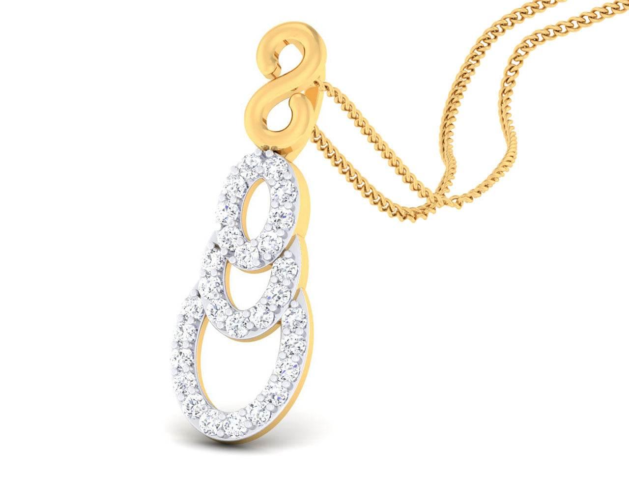 Afina Diamond Pendant in Gold - Jewelslane