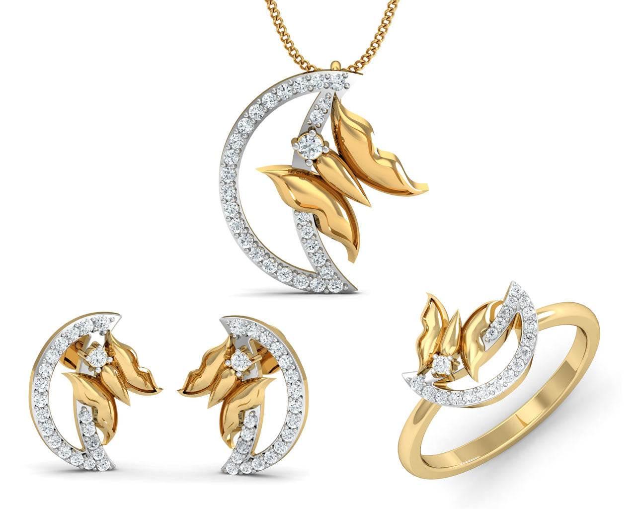 Afni Diamond Pendant Set - Jewelslane