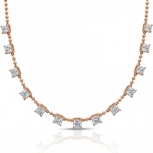 Aily Princess cut Lab Grown Diamond Necklace - Jewelslane