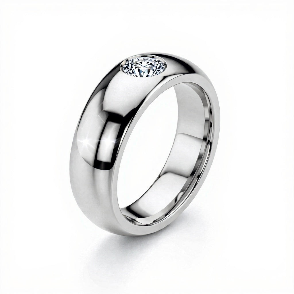Ajax Gents Ring with Lab Grown Diamond Solitaire - Jewelslane