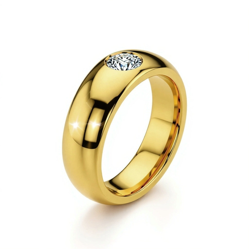 Ajax Gents Ring with Lab Grown Diamond Solitaire - Jewelslane