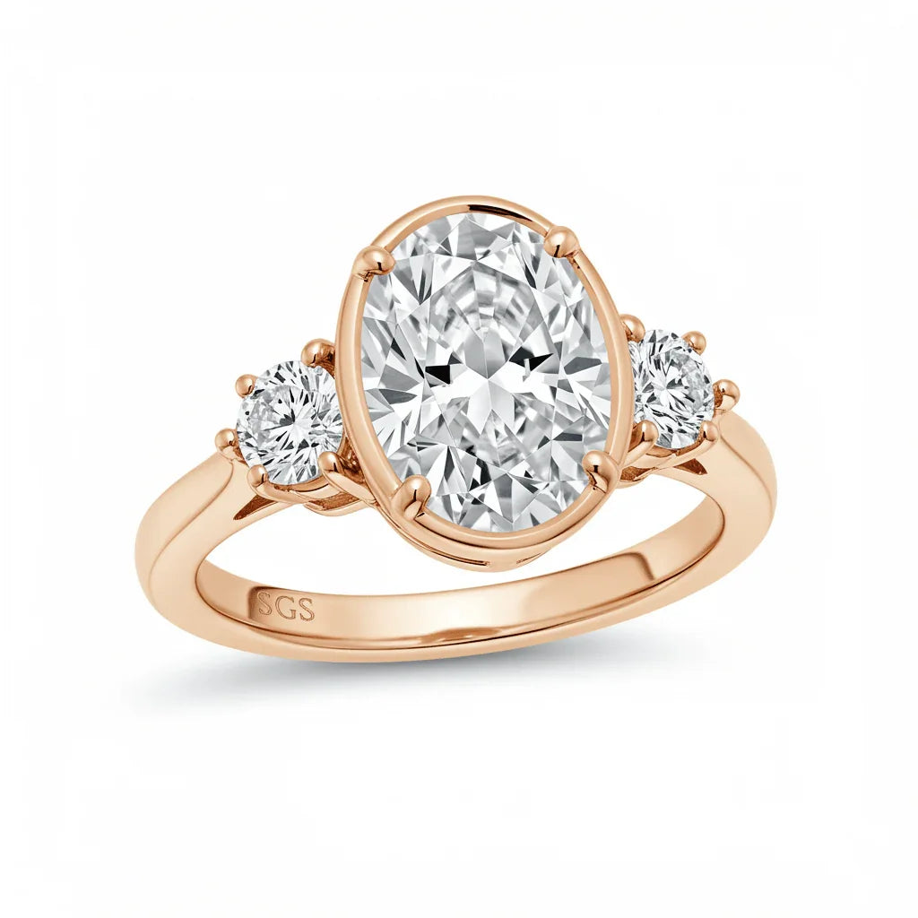 Aliya Oval Shape Lab Diamond Solitaire Diamond Ring - Jewelslane
