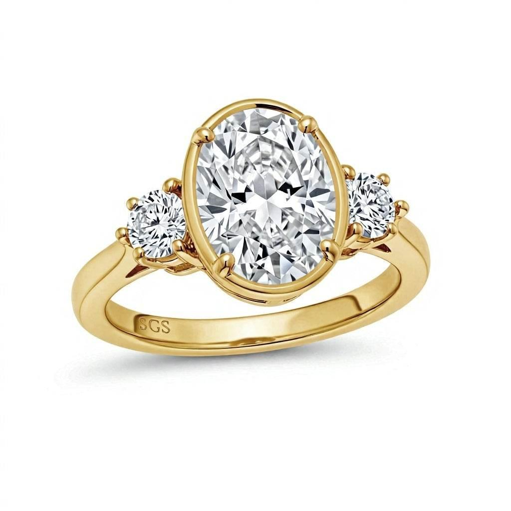 Aliya Oval Shape Lab Diamond Solitaire Diamond Ring - Jewelslane