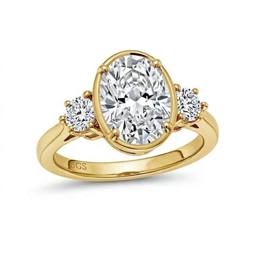 Aliya Oval Shape Lab Diamond Solitaire Diamond Ring - Jewelslane