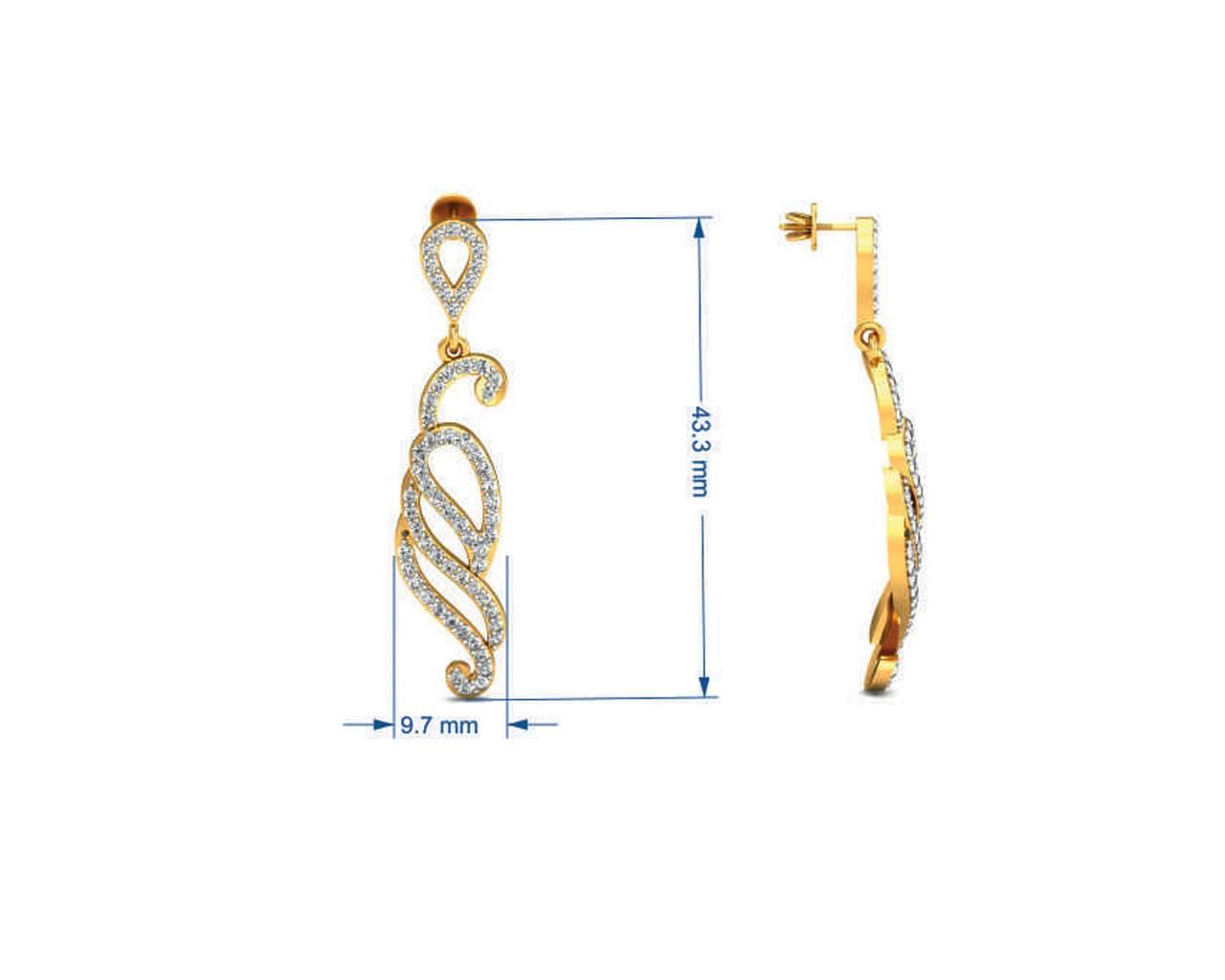 Alka Diamond Dangle Drop Earring - Jewelslane