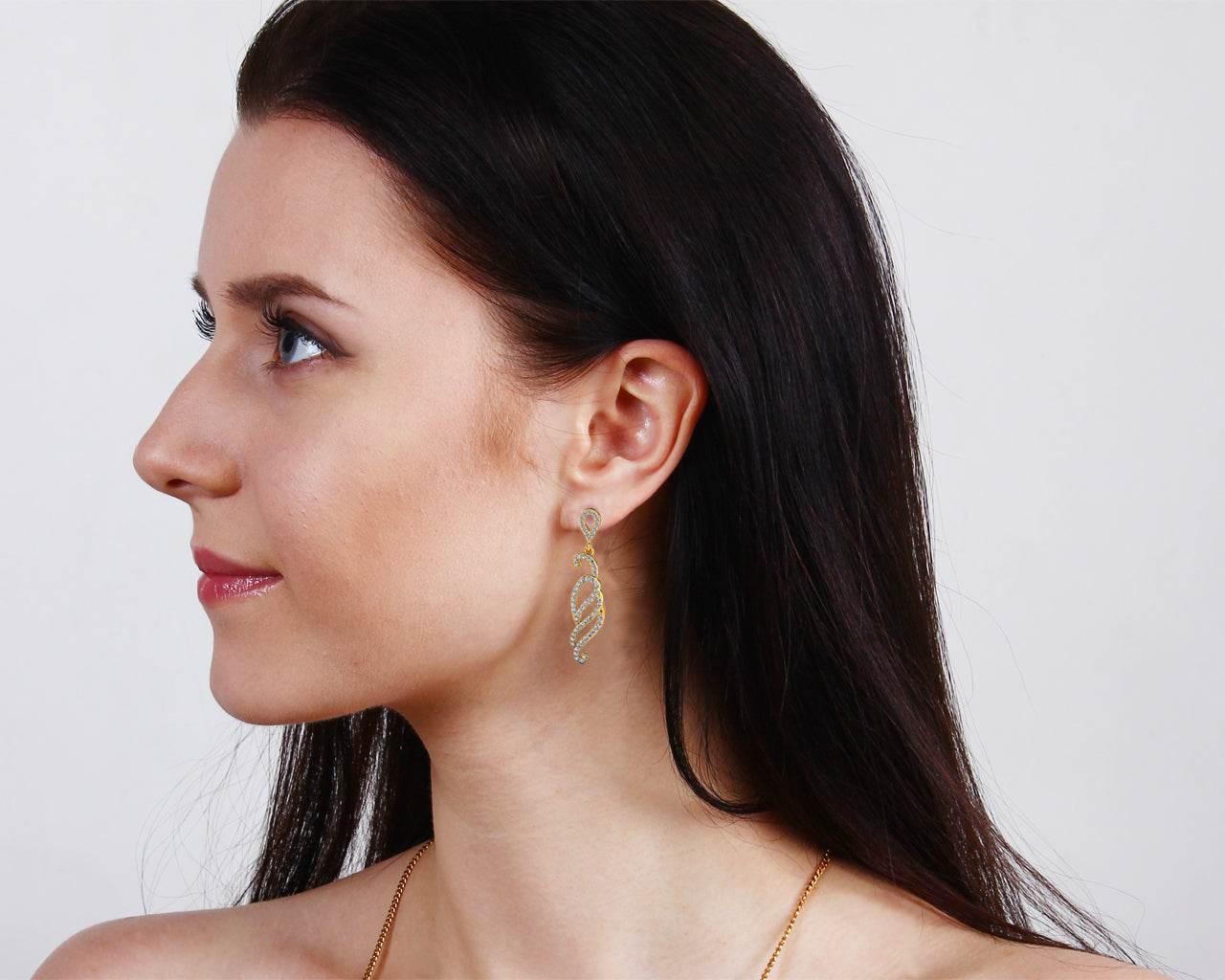 Alka Diamond Dangle Drop Earring - Jewelslane