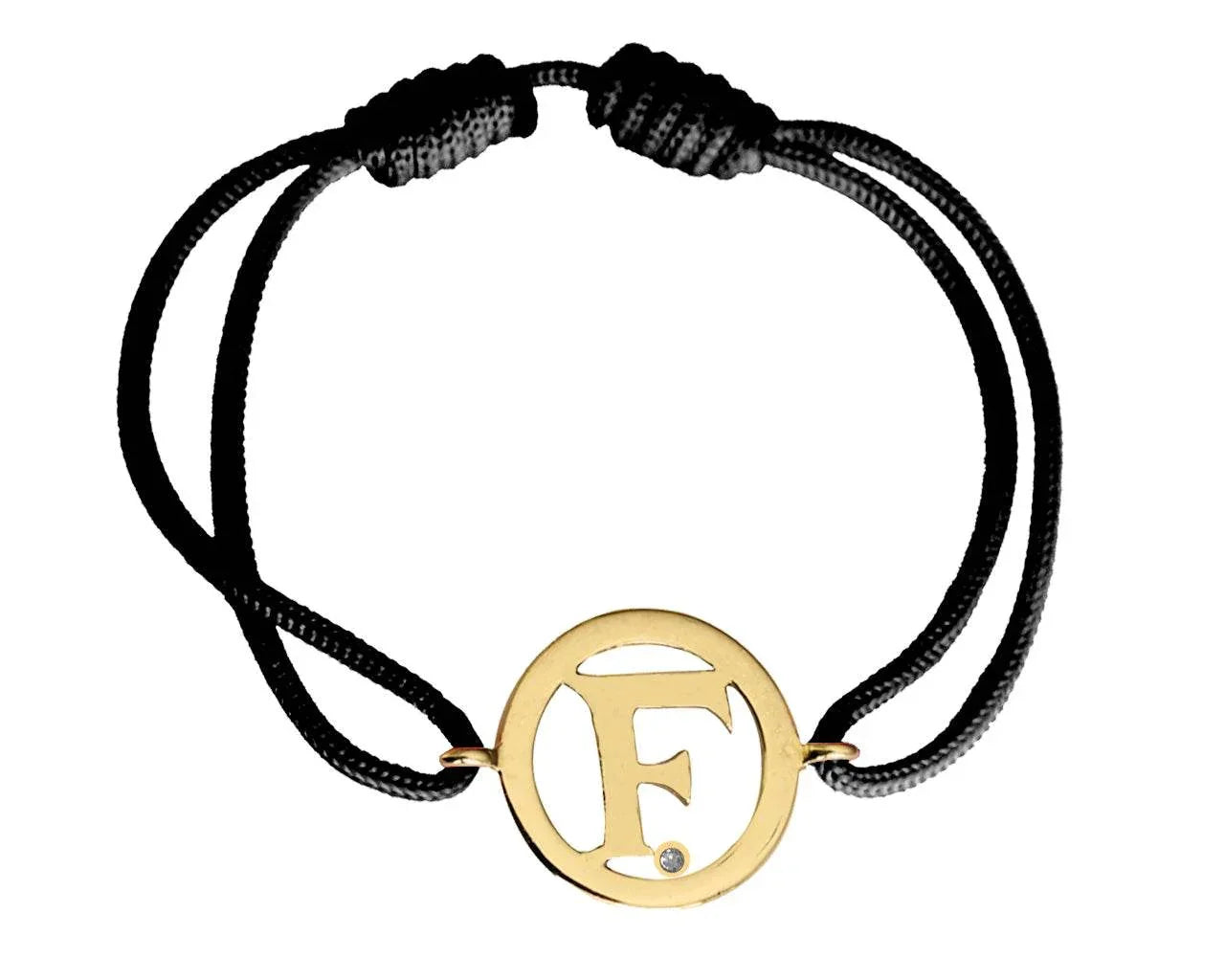 Alphabet F Gold Bracelet - Jewelslane