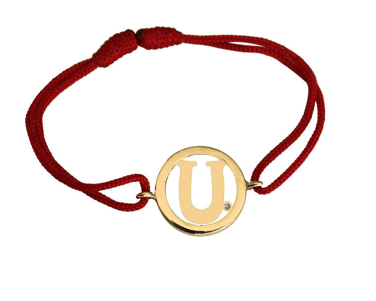 Alphabet U Gold Bracelet - Jewelslane